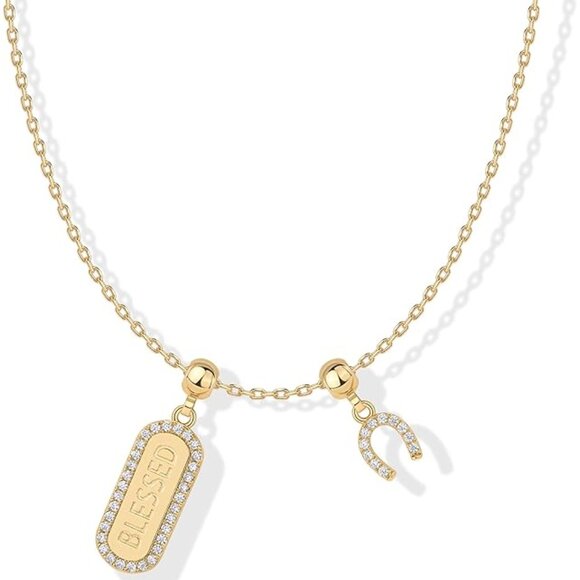 Neiman Marcus 14K Gold Plated Blessed Charm Necklace - Picture 5 of 5